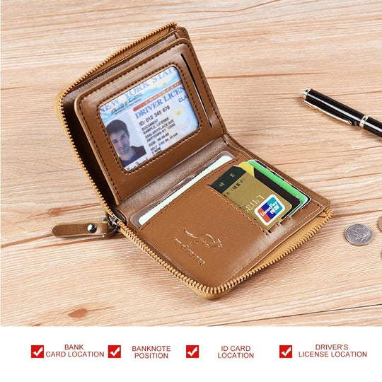 Heren Portemonnee met Rits en RFID Bescherming 7