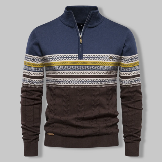 Heren Pullover Gestreept met Rits 5