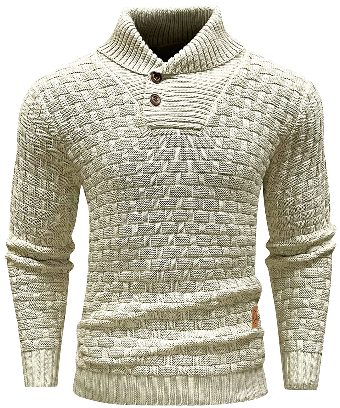 Heren Pullover Met Hoge Kraag en Knopen 3