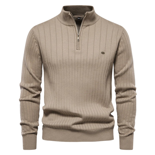 Heren Pullover Sweater Met Rits Katoen Casual Herfst 7