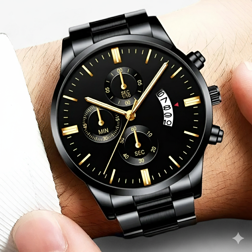 Heren Quartz Horloge Stijlvol Zwart 2