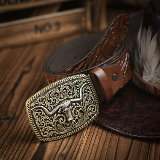 Heren Riem Westerse Stijl Met Robuuste Gesp 8
