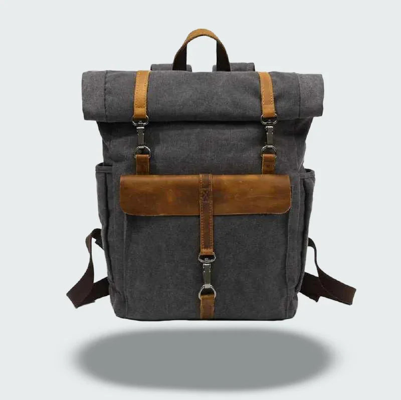 Heren Rugzak Roll Top Vintage Stijl 1