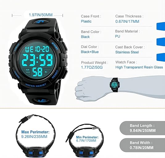 Heren Sporthorloge Digitale Militaire Stijl 1