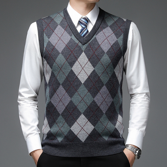 Heren Sweater Ærmeloos V-hals Casual Stijl 6