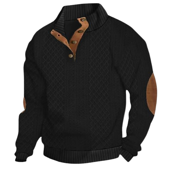 Heren Sweater met Kraveknappers - Trendy en Comfortabel 0