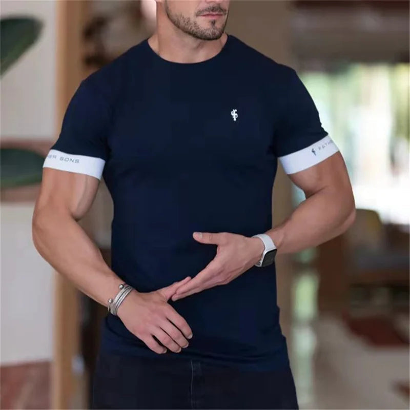 Heren T-shirt Korte Mouwen Aansluitend 2