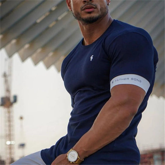 Heren T-shirt Korte Mouwen Aansluitend 5