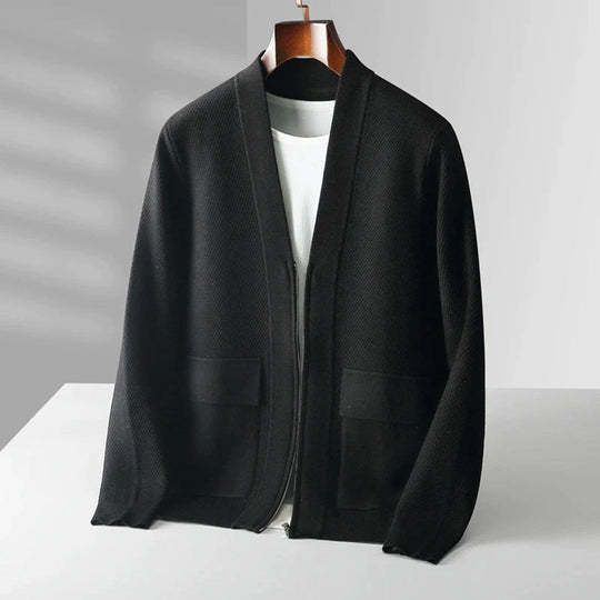 Heren Vest Gebreid Casual Stijl Met V-Hals en Voorzakken 8