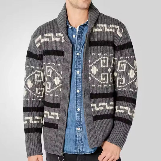 Heren Vest Gebreid Met Ritssluiting 1