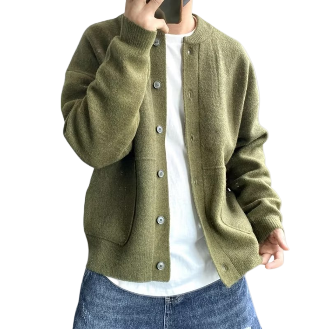Heren Vest Gebreid met Knoopsluiting 0