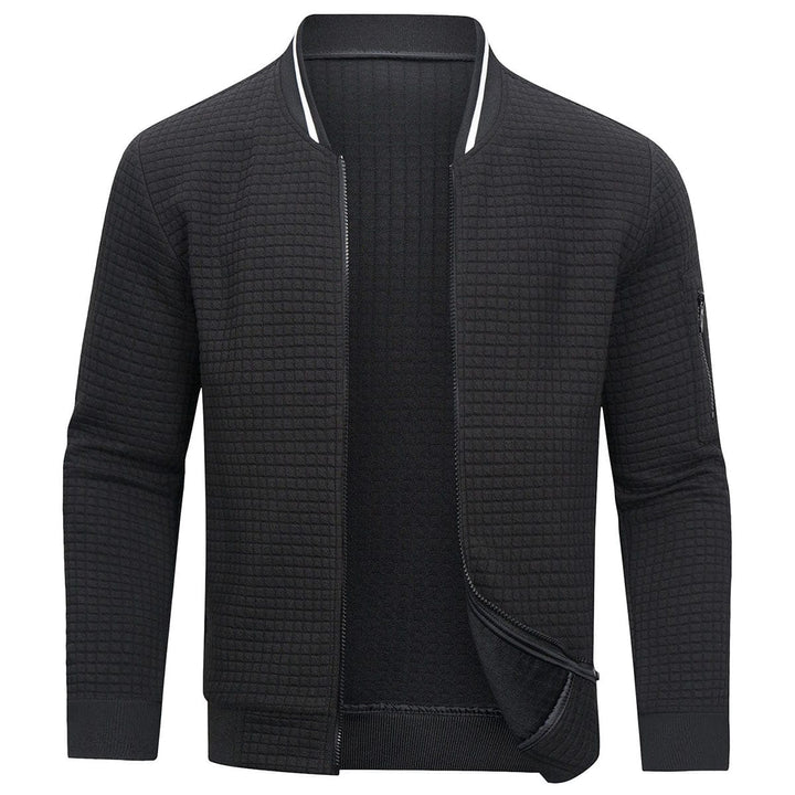 Heren Winterjack Minimalistisch Met Monochroom Rasterpatroon 3