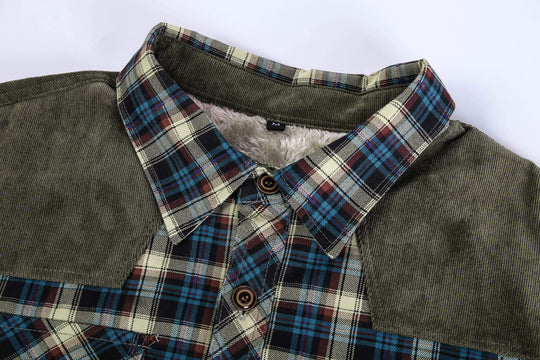 Heren Winterjas Casual Flanel Gevoerd Met Neppels 4