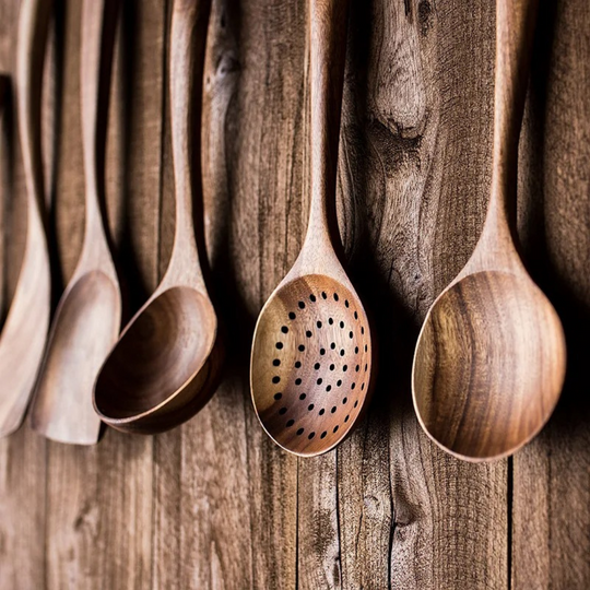 Houten Pannenset 5-delig voor Koken en Serveren 3