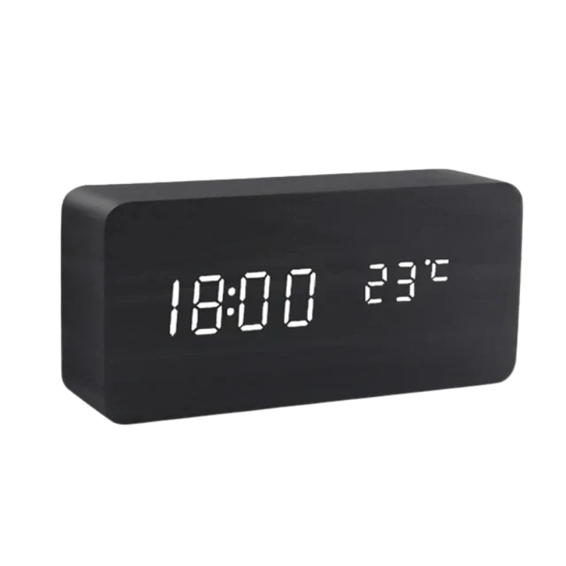 Houten Wandklok Spraakgestuurd Minimalistisch Design voor Slaapkamer en Woonkamer 11