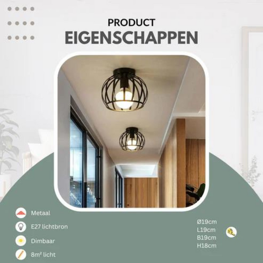 Industriële Plafondlamp Open Design 2