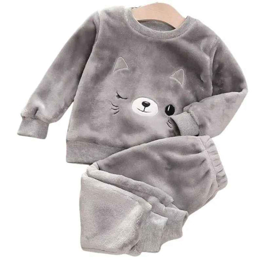 Kinderen Fleece Pyjama Set voor Winter 0