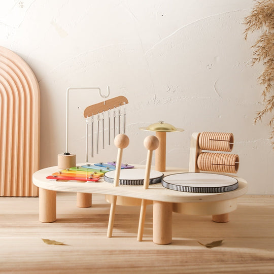 Kinderen Muziektafel Educatief Instrument met Drums en Xylofoon 0