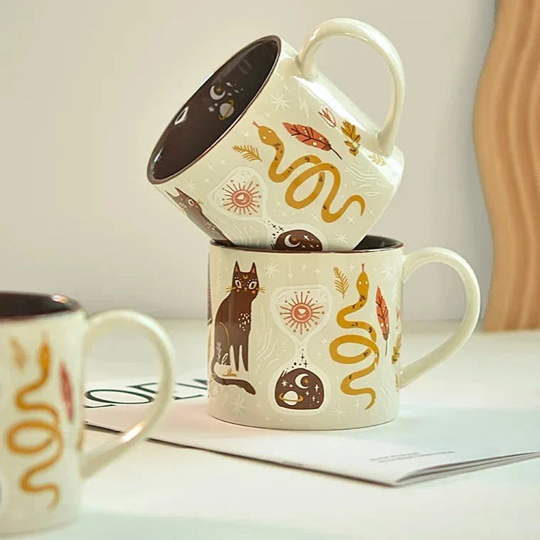 Koffiemok Fantasierijk Ontwerp Met Hemelwezens 1