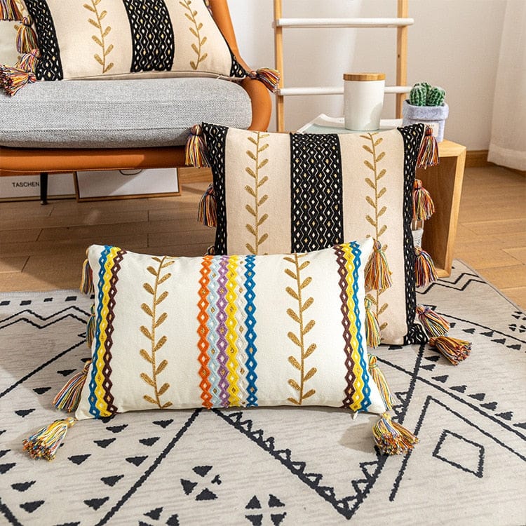 Kussensloop 40x60 Boho-Textuur met Franjes voor Decoratieve Interieurs 8