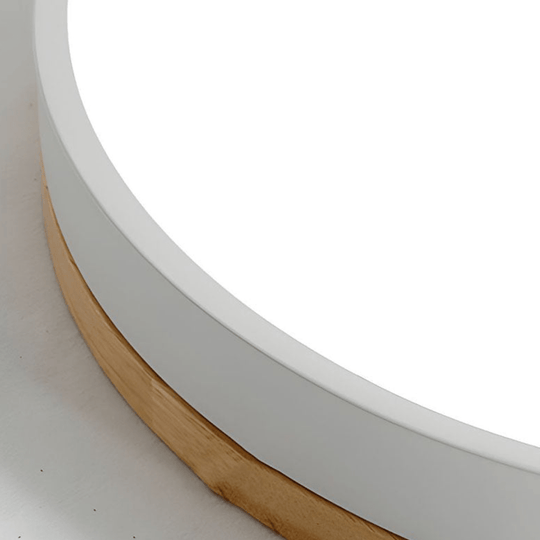 LED Plafondlamp met Natuurlijke Houtnerf en Groen Accent 5