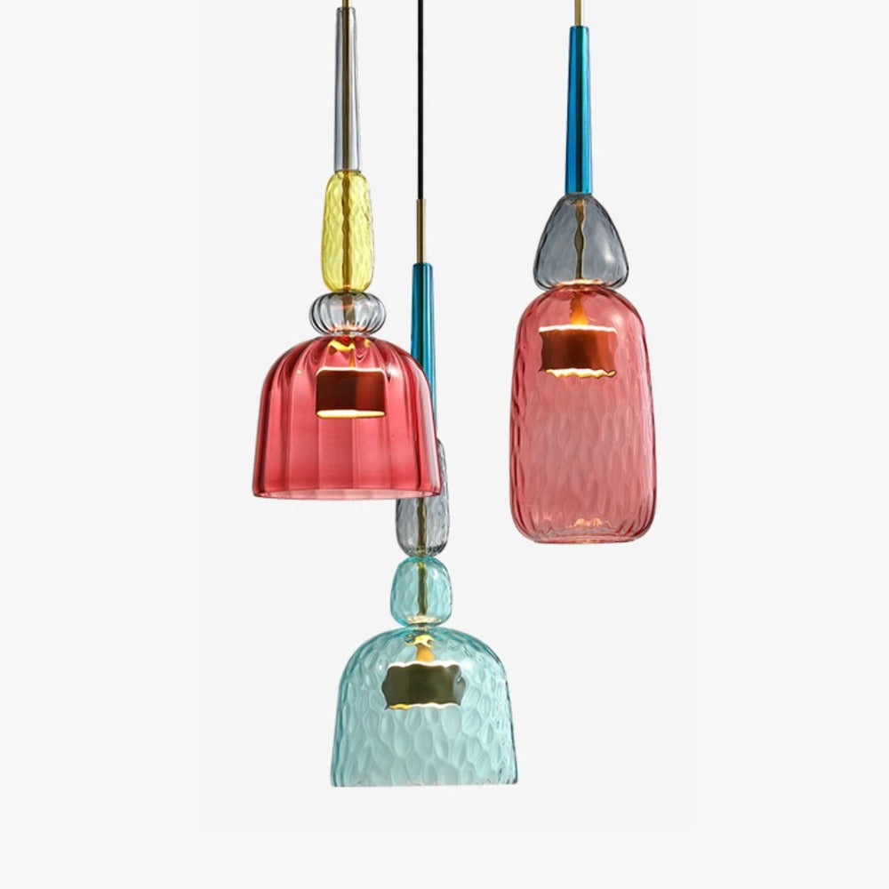 Moderne Hanglamp Sofia Met Gekleurd Glas 1