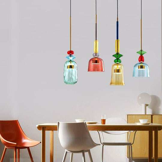 Moderne Hanglamp Sofia Met Gekleurd Glas 2