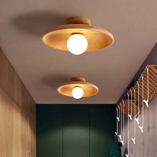 Moderne Houten Plafondlamp Bal 1