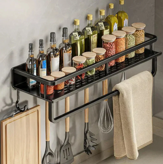 Moderne Keukenplank met Haken en Handdoekhouder 5