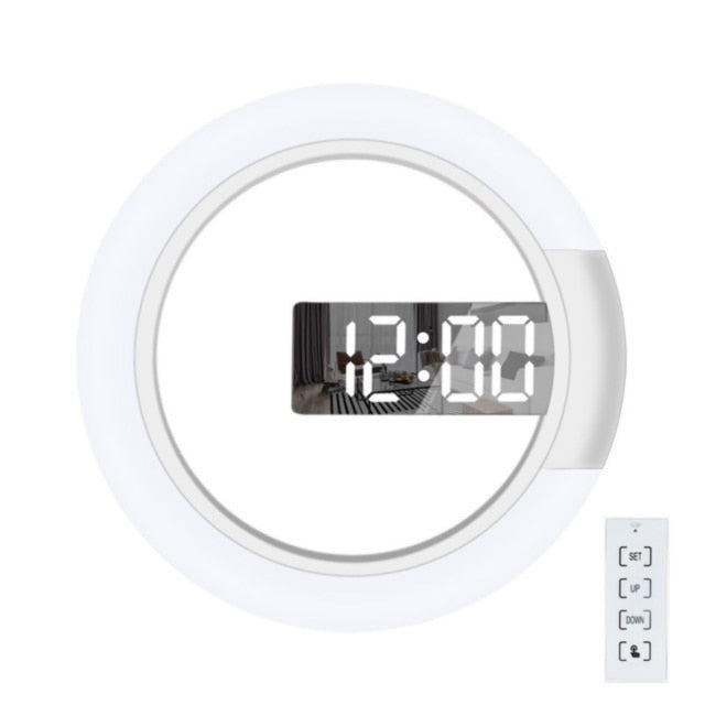 Moderne LED Wandklok met Ringlamp 0