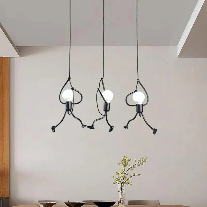Moderne Plafondlamp Stick Man Creatief Design 1