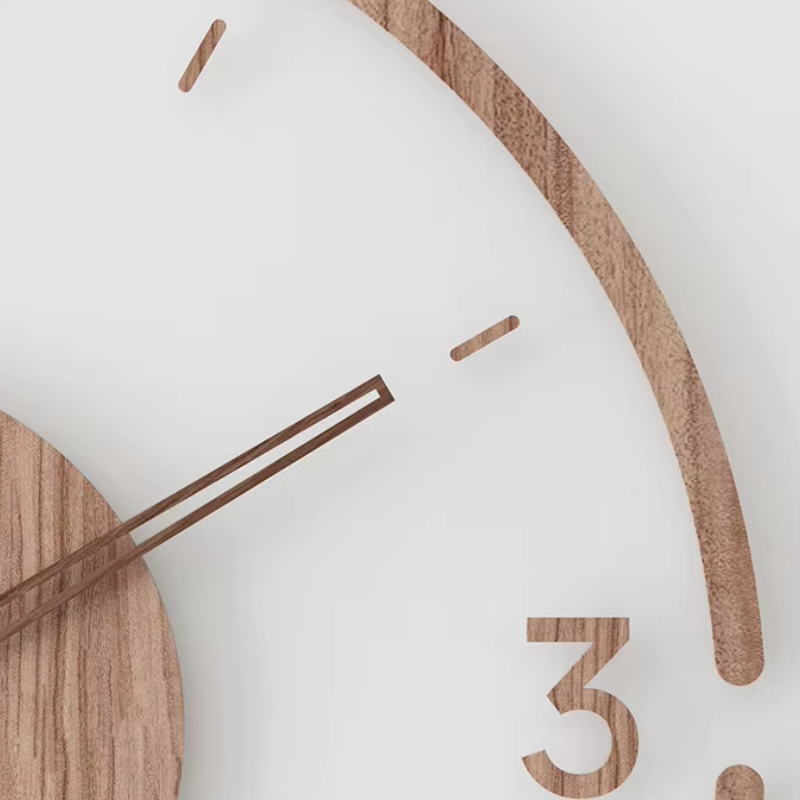 Moderne Wandklok Hout Minimalistisch Design 3