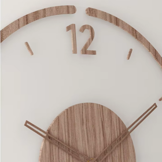 Moderne Wandklok Hout Minimalistisch Design 4