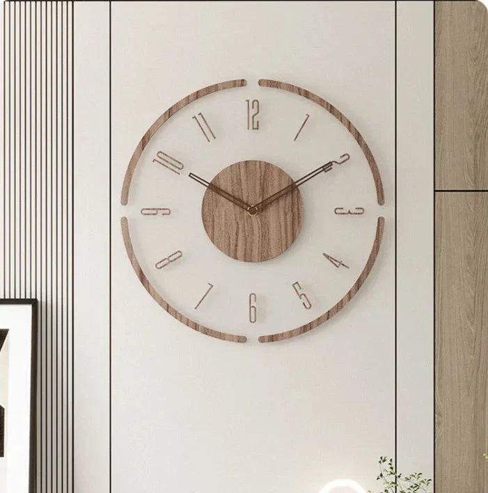 Moderne Wandklok Hout Minimalistisch Design 5