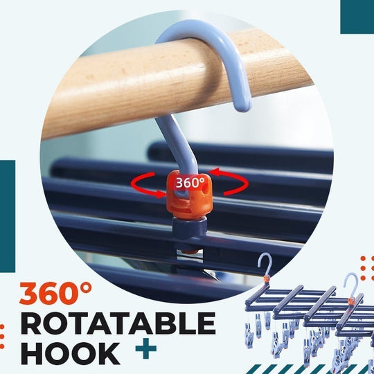 Multifunctioneel Opvouwbaar Droogrek met 360° Draaibare Haken 4