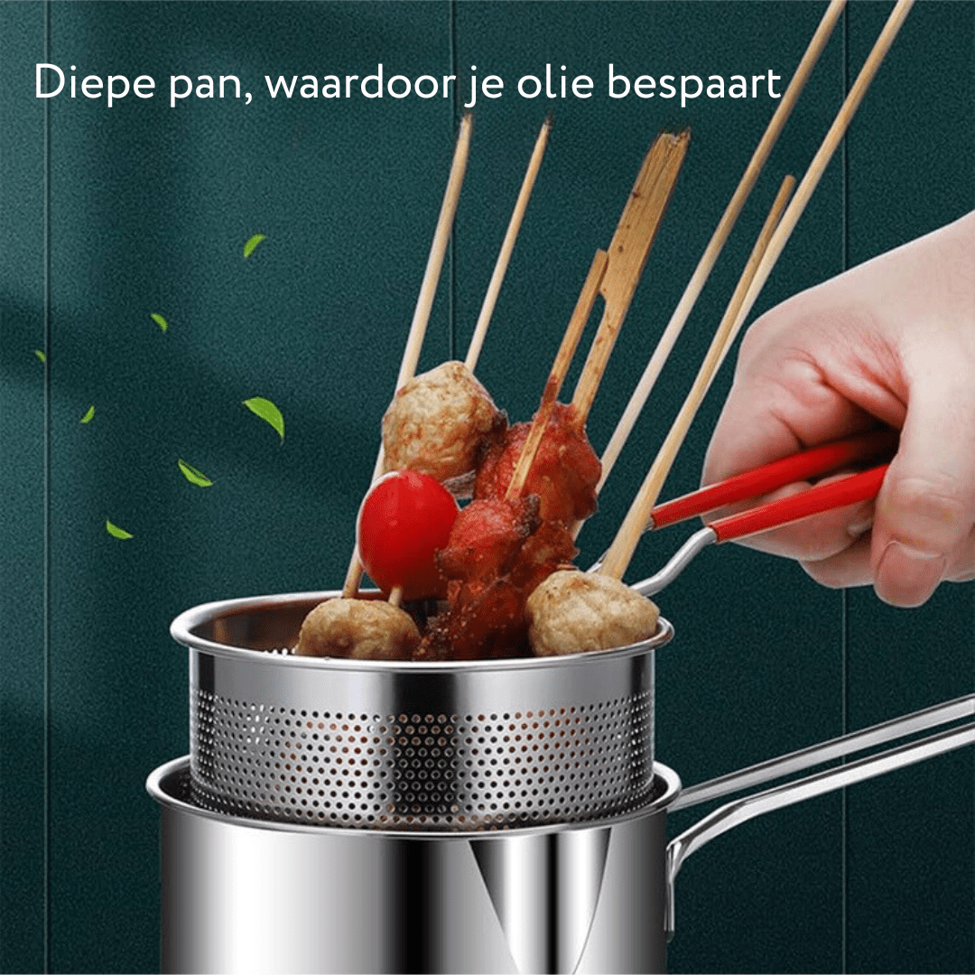 Multifunctionele Friteuse Roestvrijstaal met Siliconen Handvat 3