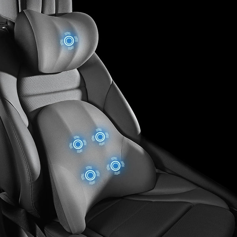 Nek- en Lendensteunkussen met Vibratiemassage voor Auto en Kantoor 11