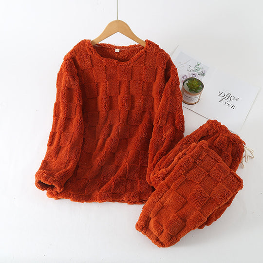 Wintergeruite pyjamaset voor dames