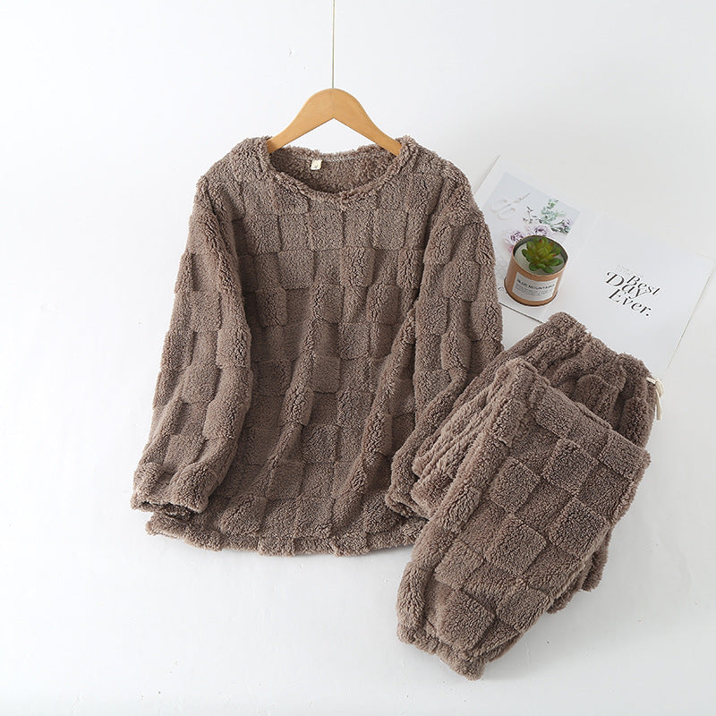 Wintergeruite pyjamaset voor dames