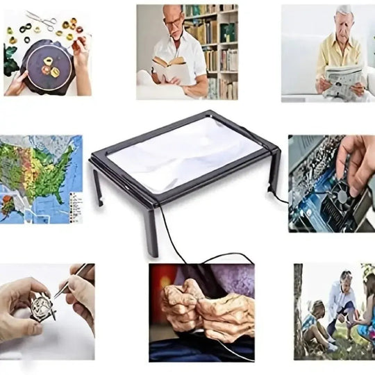 Opvouwbare Loep met LED-verlichting voor Handsfree Lezen en 3x Vergroting 1