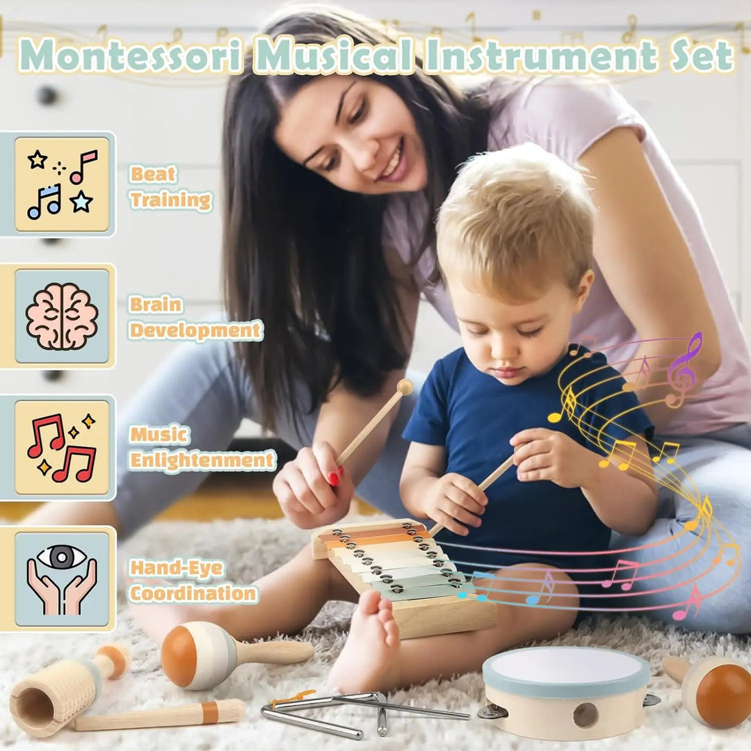Peuter Muziekinstrumentenset Montessori Houten 1