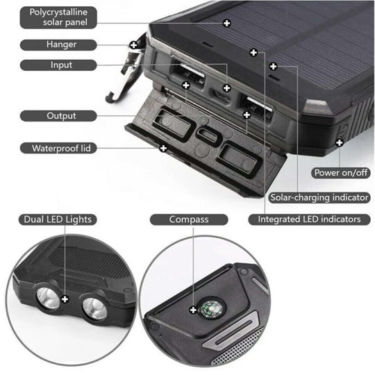 Powerbank voor Buitenavonturen Waterdicht 30.000 mAh 8