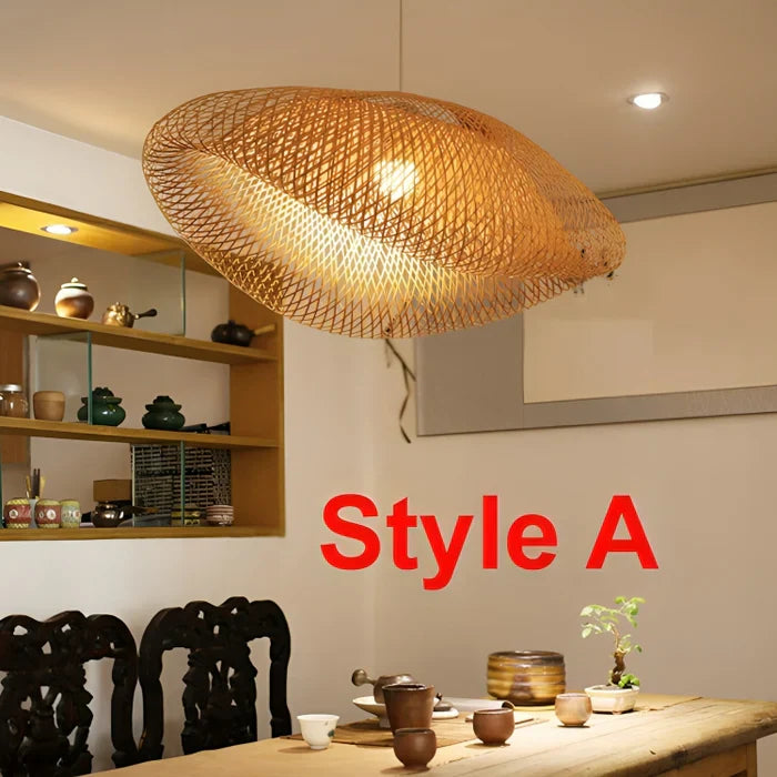 Rotan Hanglamp voor Woonkamer of Eetkamer met Natuurlijke Sfeer 0