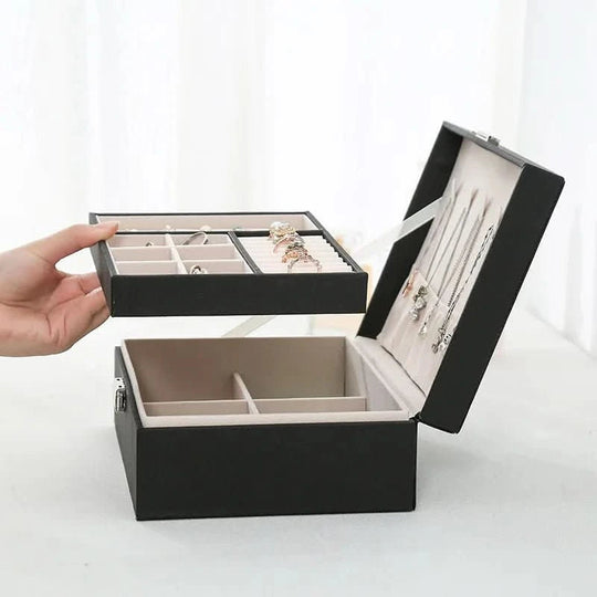 Sieradendoosje 2-Laags Compact Stijlvol Design voor Sieraden en Cosmetica 3