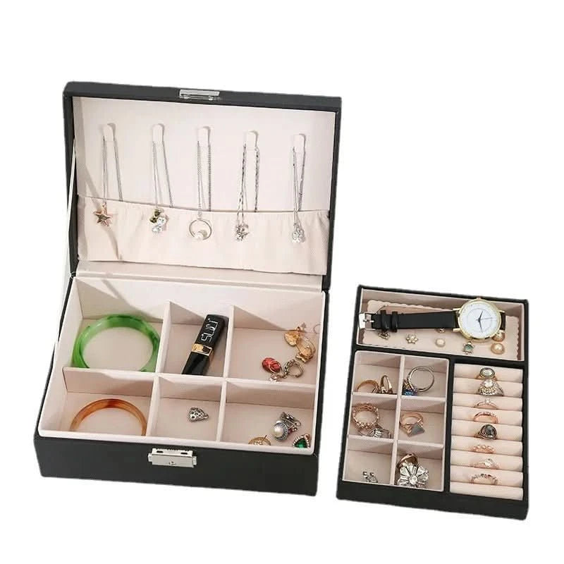 Sieradendoosje 2-Laags Compact Stijlvol Design voor Sieraden en Cosmetica 4
