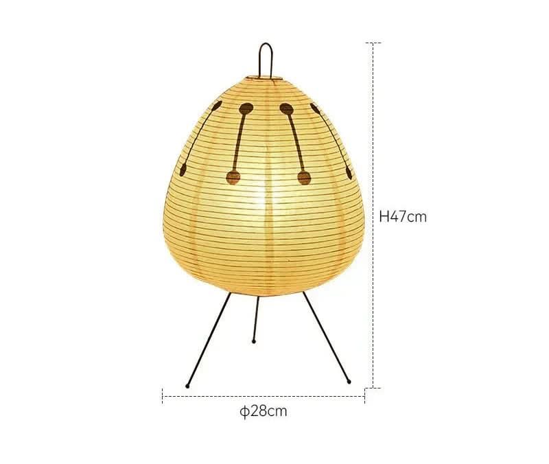 Tafellamp van Rijstpapier met IJzeren Voet in Japans Design 5