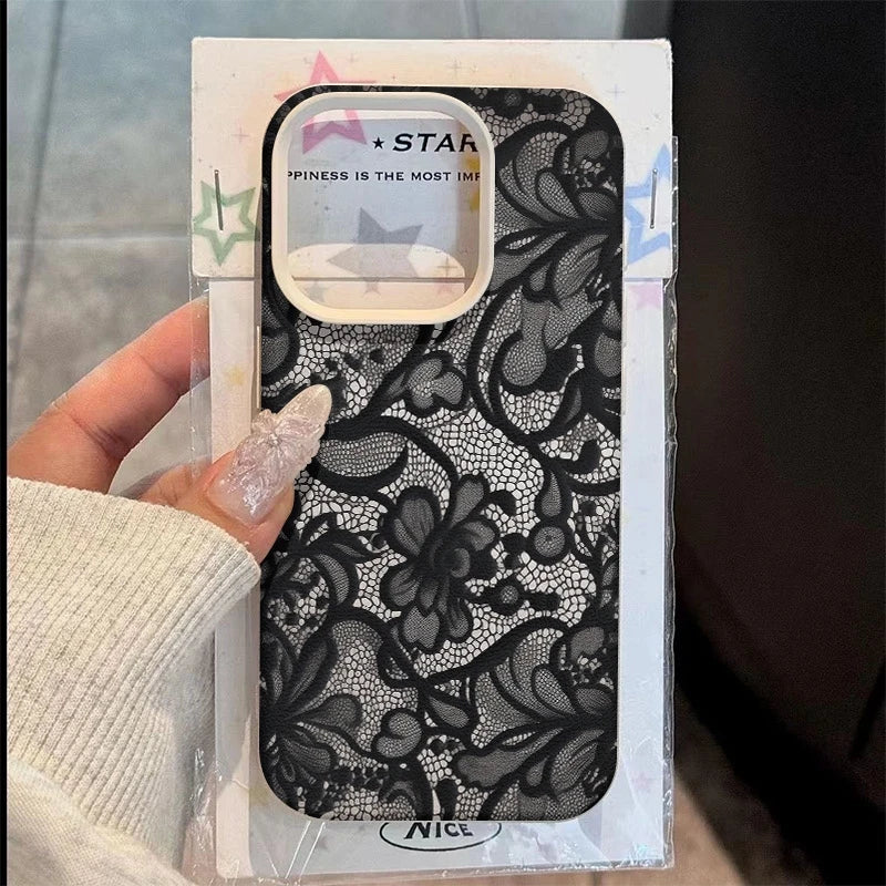 Telefoon Case voor iPhone 17, 16, 15, 14, 13, 12, 11 met Kant Patroon 0