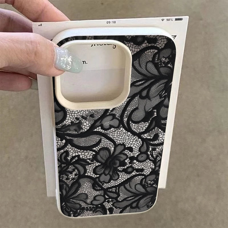 Telefoon Case voor iPhone 17, 16, 15, 14, 13, 12, 11 met Kant Patroon 1
