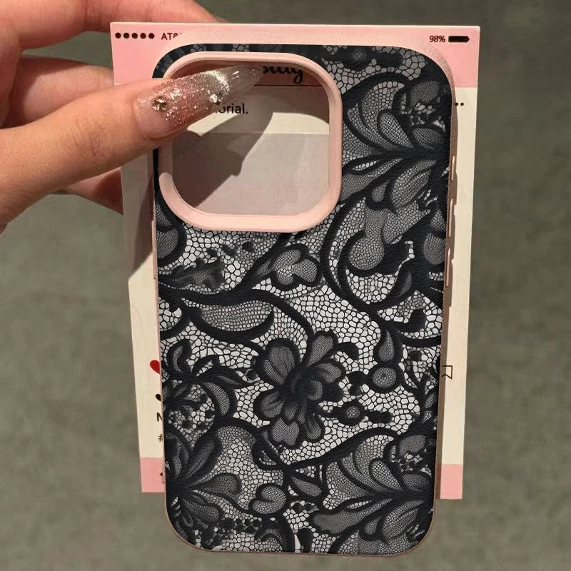 Telefoon Case voor iPhone 17, 16, 15, 14, 13, 12, 11 met Kant Patroon 4