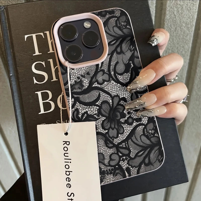 Telefoon Case voor iPhone 17, 16, 15, 14, 13, 12, 11 met Kant Patroon 7